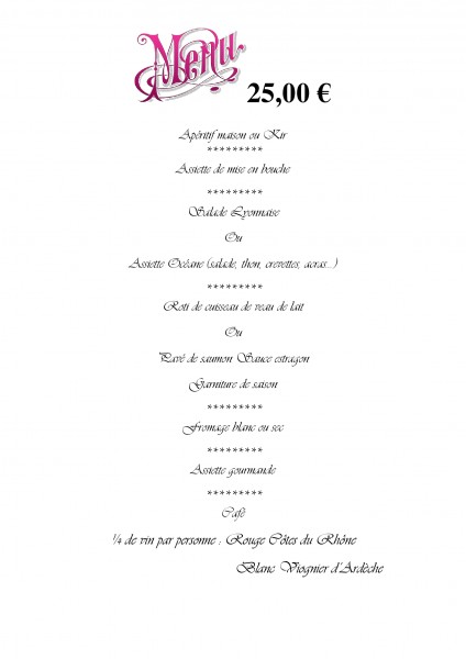 menu mélimélo longes