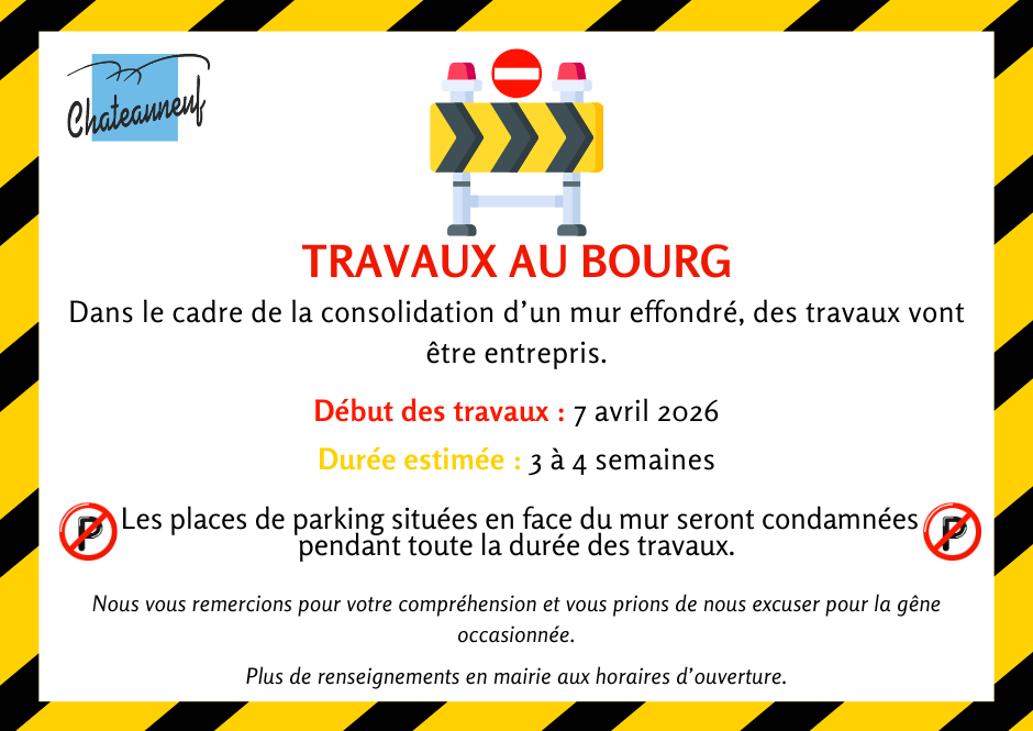 Travaux au Bourg : Consolidation d’un mur dès le 7 avril