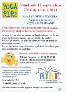 Lire la suite à propos de l’article Découvrez le Yoga du Rire à Saint-Héand en septembre 2026