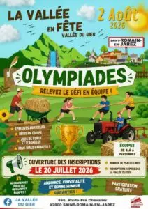 Lire la suite à propos de l’article La Vallée en Fête : Relevez le défi des Olympiades à Saint-Romain-en-Jarez !