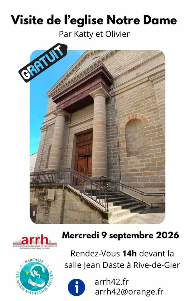 Visite guidée gratuite de l’église Notre-Dame de Rive-de-Gier le 9 septembre