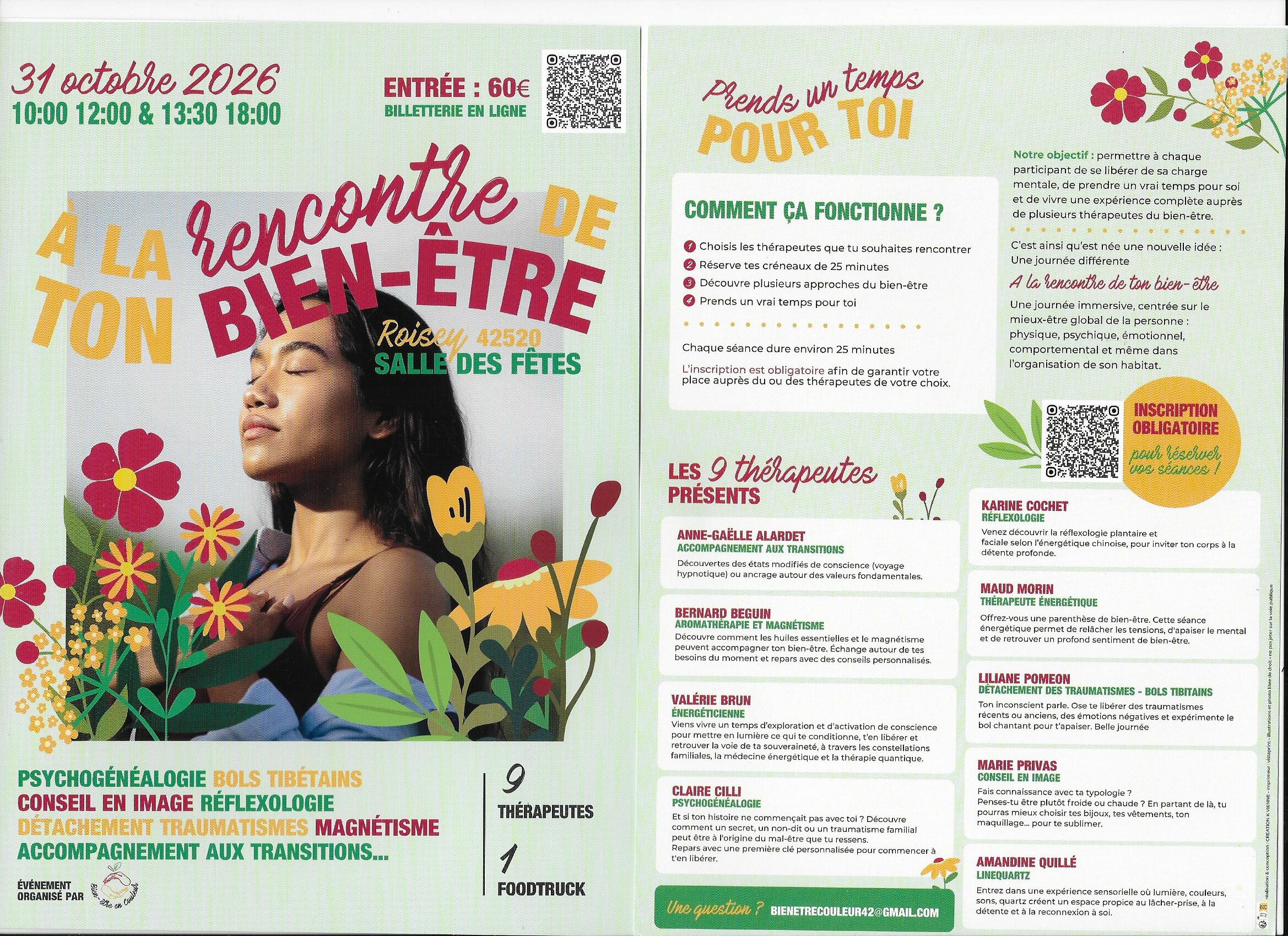 Affiche de l'événement À la rencontre de ton bien-être le 31 octobre 2026 à Roisey avec 9 thérapeutes