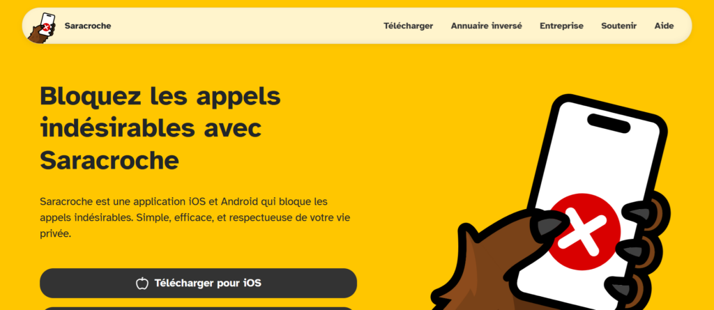 Application Saracroche pour bloquer les appels indésirables